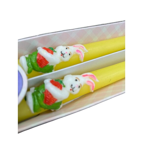 Vintage Easter Bunny Rabbit Candle Lot 10" Tapers 6.25" figural - Picture 3 of 10